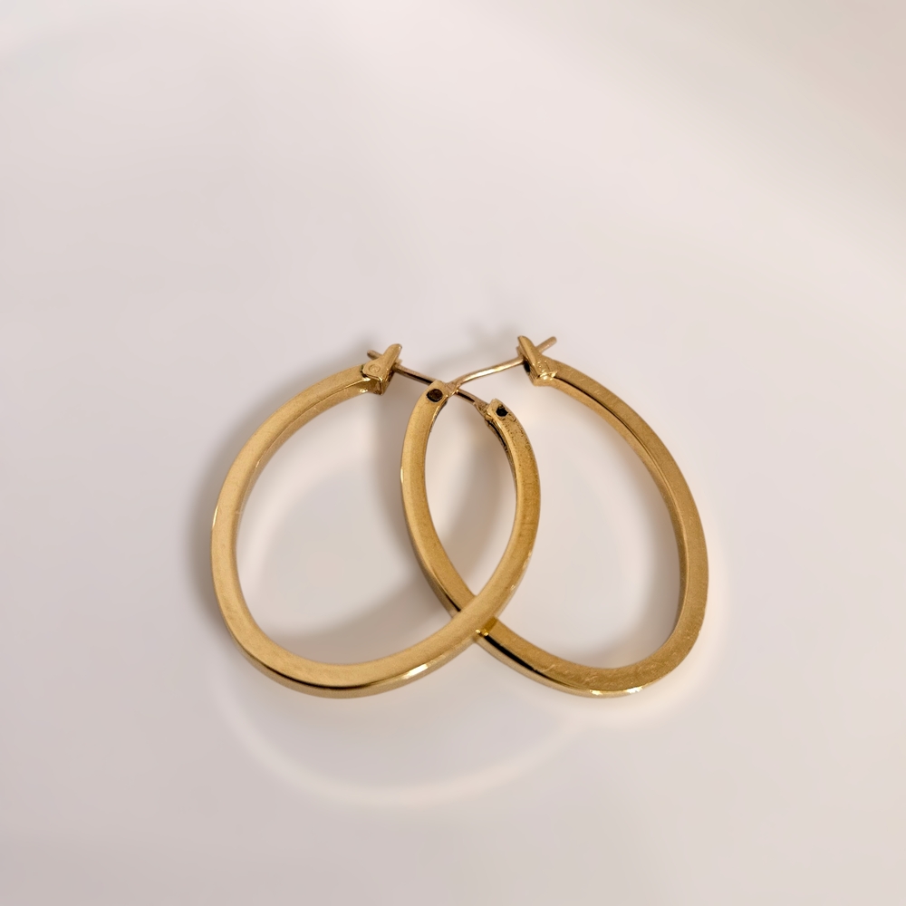 Vintage Monet Golden Hoop Earrings